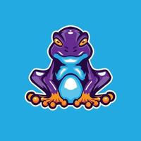 Frog with front view mascot illustration vector