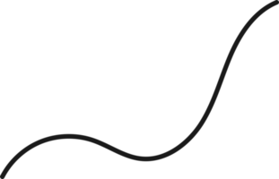 main tiré incurvé ligne forme. incurvé ligne icône png