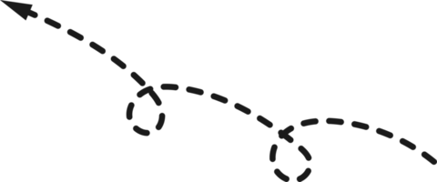 mão desenhado tracejadas seta forma png