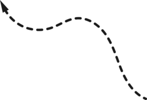 Hand gezeichnet gestrichelt Pfeil gestalten png