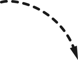 hand- getrokken stippel pijl vorm png