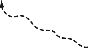 mão desenhado tracejadas seta forma png