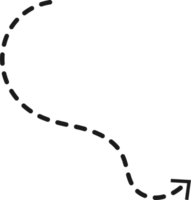 mão desenhado tracejadas seta forma png