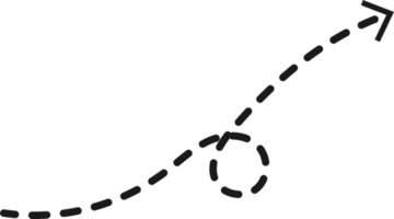 hand- getrokken stippel pijl vorm png