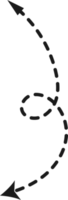 mão desenhado tracejadas seta forma png