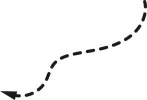 hand- getrokken stippel pijl vorm png