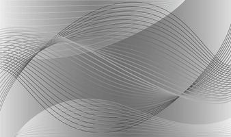 Abstract Vector Monochrome Background Illustration With Gray Wavy Lines.