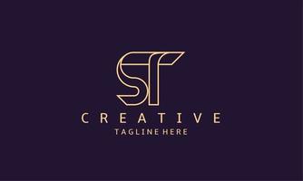 Creative letter ST, ST Logo Design Template Vector. Modern S T logo design. vector