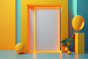 Trendy Modern Design Background with Colorful Shapes, Geometric Backdrop with Layout, Gradient Colors, photo