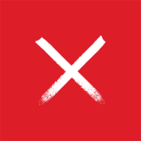 Grunge style red wrong mark png