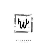 Initial RV Monogram with Grunge Template Design vector