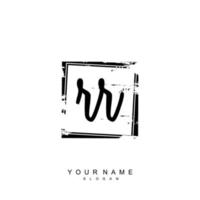 Initial RR Monogram with Grunge Template Design vector