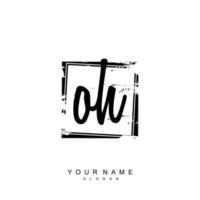 Initial OH Monogram with Grunge Template Design vector