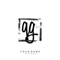 Initial QG Monogram with Grunge Template Design vector
