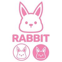 Cute Kawaii head rabbit bunny Mascot Cartoon Logo Design Icon Illustration Character vector art. for every category of business, company, brand like pet shop, product, label, team, badge, label