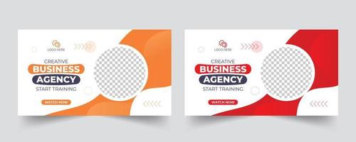 Business web banner template and social media thumbnail design template vector