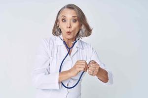 female medical worker in white coat hospital professional photo