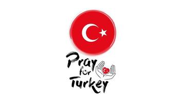 'Pray for Turkey'' concepts title intro animation. A moving title composed of symbolic praying hands and the national flag of Turkey. 4k Animation video. video