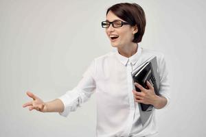 woman in white shirt Secretary office executive Studio Lifestyle photo