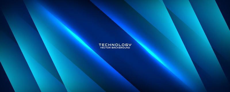 3D blue techno abstract background overlap layer on dark space with light line effect decoration. Modern graphic design element cutout style concept for banner, flyer, card, or brochure cover