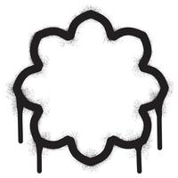 islámico marco dibujado con negro rociar pintar vector