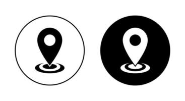 Address, map location icon vector isolated on circle background