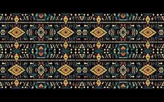 étnico resumen ikat modelo. sin costura modelo en tribal, gente bordado, mexicano estilo. azteca geométrico Arte ornamento diseño de impresión para alfombra, fondo de pantalla, ropa, envase, tela, cubrir, textil vector