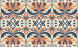 étnico resumen ikat modelo. sin costura modelo en tribal, gente bordado, mexicano estilo. azteca geométrico Arte ornamento diseño de impresión para alfombra, fondo de pantalla, ropa, envase, tela, cubrir, textil vector