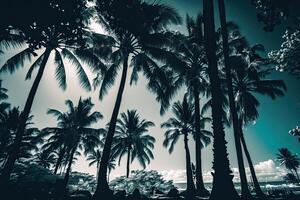 Palm tropical Background. Illustration photo