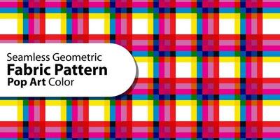 Seamless Geometric Fabric Pattern-Pop Art Color vector