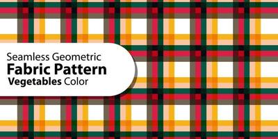 Seamless Geometric Fabric Pattern-Vegetables Color vector