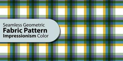 Seamless Geometric Fabric Pattern-Impressionism Color vector