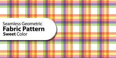 Seamless Geometric Fabric Pattern-Sweet Color vector