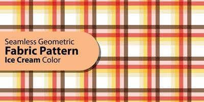 Seamless Geometric Fabric Pattern, Ice Cream Color vector