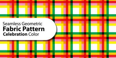 Seamless Geometric Fabric Pattern-Celebration Color vector