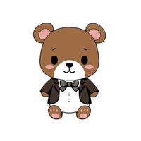 Cute Dressed Up Teddy Bear vector