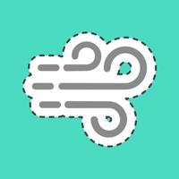 Sticker line cut wind. Weather elements symbol. Good for prints, web, smartphone app, posters, infographics, logo, sign, etc. vector