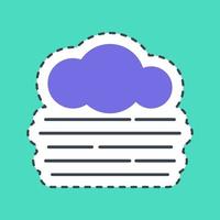 Sticker line cut fog. Weather elements symbol. Good for prints, web, smartphone app, posters, infographics, logo, sign, etc. vector