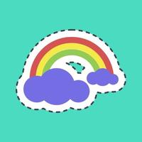 Sticker line cut rainbow. Weather elements symbol. Good for prints, web, smartphone app, posters, infographics, logo, sign, etc. vector