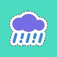 Sticker line cut rain. Weather elements symbol. Good for prints, web, smartphone app, posters, infographics, logo, sign, etc. vector