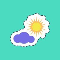Sticker line cut partly sunny. Weather elements symbol. Good for prints, web, smartphone app, posters, infographics, logo, sign, etc. vector