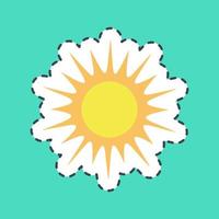 Sticker line cut sunny. Weather elements symbol. Good for prints, web, smartphone app, posters, infographics, logo, sign, etc. vector