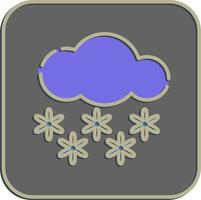 Icon snowing. Weather elements symbol. Icons in embossed style. Good for prints, web, smartphone app, posters, infographics, logo, sign, etc. vector