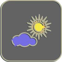 Icon partly sunny. Weather elements symbol. Icons in embossed style. Good for prints, web, smartphone app, posters, infographics, logo, sign, etc. vector