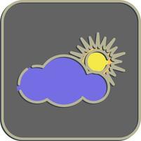 Icon partly cloudy. Weather elements symbol. Icons in embossed style. Good for prints, web, smartphone app, posters, infographics, logo, sign, etc. vector