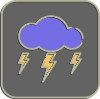 Icon lighting. Weather elements symbol. Icons in embossed style. Good for prints, web, smartphone app, posters, infographics, logo, sign, etc. vector