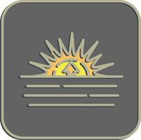 Icon sunrise. Weather elements symbol. Icons in embossed style. Good for prints, web, smartphone app, posters, infographics, logo, sign, etc. vector