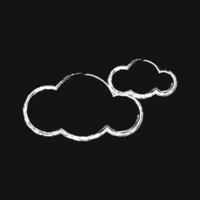 Icon cloudy. Weather elements symbol. Icons in chalk style. Good for prints, web, smartphone app, posters, infographics, logo, sign, etc. vector