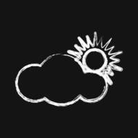 Icon partly cloudy. Weather elements symbol. Icons in chalk style. Good for prints, web, smartphone app, posters, infographics, logo, sign, etc. vector