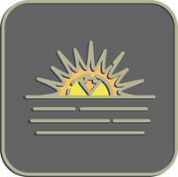 Icon sunset. Weather elements symbol. Icons in embossed style. Good for prints, web, smartphone app, posters, infographics, logo, sign, etc. vector